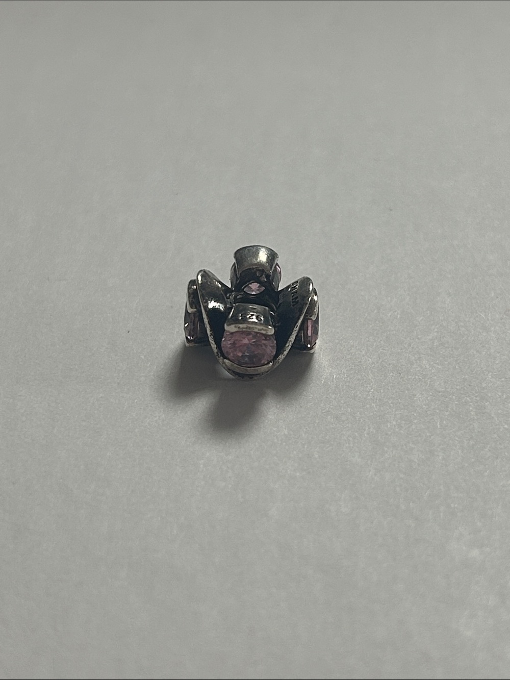 Sterling Silver Chamilia Pink Crystal Charm Bead